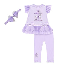 Load image into Gallery viewer, Lilac Carousel Legging Set &amp; Headband