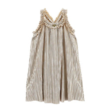 Load image into Gallery viewer, Gold Metallic Pleated Dress