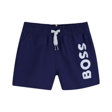 Load image into Gallery viewer, Babies Navy Logo Swim Shorts