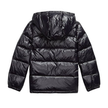 Load image into Gallery viewer, PRE ORDER - Boys Black Glossed Hooded Puffer
