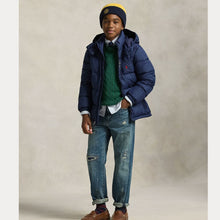 Load image into Gallery viewer, PRE ORDER - Boys Navy Hooded Down Jacket