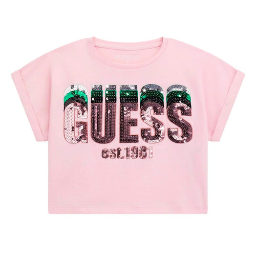 Pale Pink Sequin Logo T-Shirt