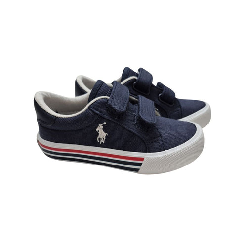Navy Velcro Canvas Trainer