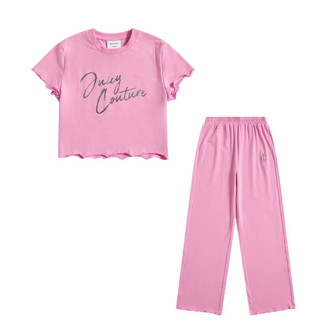 Pink Wide Leg Lounge Set