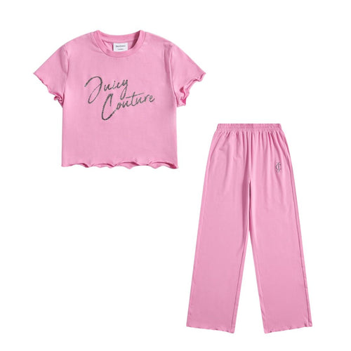 Pink Wide Leg Lounge Set