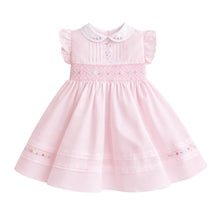 Load image into Gallery viewer, Pale Pink Frill Sleeve Smocked Dress