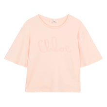 Load image into Gallery viewer, Pink Script Tonal Logo T-Shirt