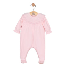 Load image into Gallery viewer, Pink Embroidered Tulle Babygrow
