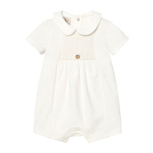 Load image into Gallery viewer, Ivory Smocked Romper