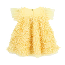 Load image into Gallery viewer, Babies Yellow 3D Roses Dress