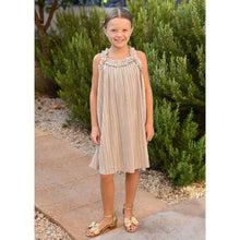 Load image into Gallery viewer, Gold Metallic Pleated Dress
