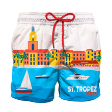 Load image into Gallery viewer, White St. Tropez Swim Shorts