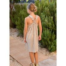 Load image into Gallery viewer, Gold Metallic Pleated Dress