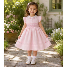 Load image into Gallery viewer, Pale Pink Frill Sleeve Smocked Dress