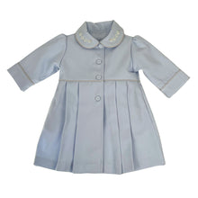 Load image into Gallery viewer, Pale Blue Embroidered Pleat Dress, Coat &amp; Hat