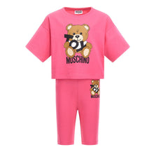Load image into Gallery viewer, Pink Teddy Cycling Shorts &amp; T-Shirt Set
