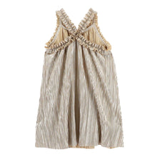 Load image into Gallery viewer, Gold Metallic Pleated Dress