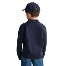 Load image into Gallery viewer, Navy LS Logo Polo Top