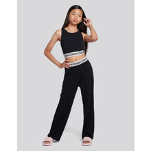 Load image into Gallery viewer, Black Crop Vest Lounge Set