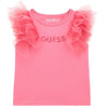 Pink Netted Arm Logo T-Shirt