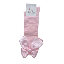Load image into Gallery viewer, Pale Pink Satin Bow Knee High Socks