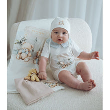 Load image into Gallery viewer, Ivory &amp; Blue "Bubuva" Teddy Romper