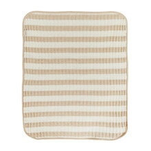 Load image into Gallery viewer, Beige Striped Cable Knit Blanket