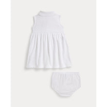 Load image into Gallery viewer, White Cable Terry Dress &amp; Knickers