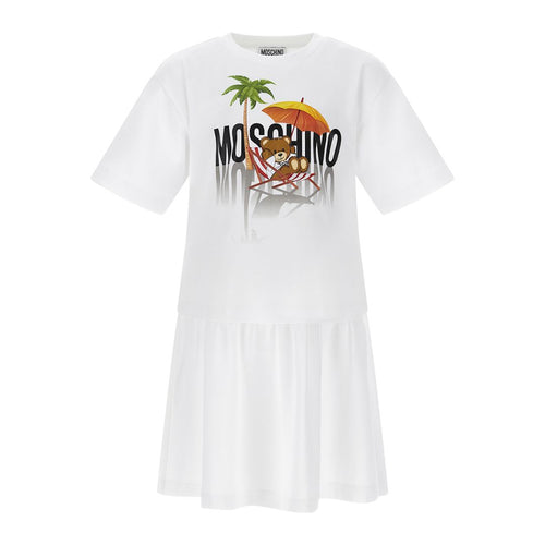 White Palm Tree Graphic Dress