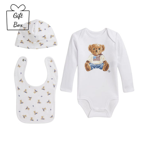 PRE ORDER -  Babies Ivory & Blue Polo Bear Gift Set