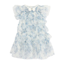 Load image into Gallery viewer, Blue &amp; White Floral Tulle Dress