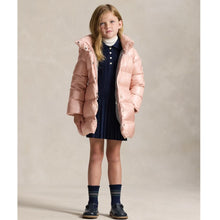 Load image into Gallery viewer, Girls Metallic Pink Hooded Down Coat
