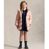 Girls Metallic Pink Hooded Down Coat