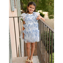 Load image into Gallery viewer, Blue &amp; White Floral Tulle Dress