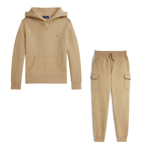 Khaki Cargo Hoodie Tracksuit