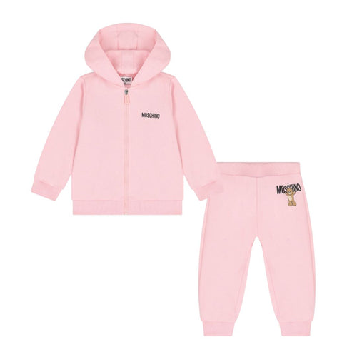 Baby Girls Pink Hoodie Tracksuit