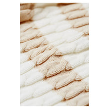 Load image into Gallery viewer, Beige Striped Cable Knit Blanket