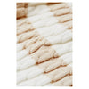 Beige Striped Cable Knit Blanket