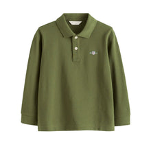 Load image into Gallery viewer, Olive Green LS Logo Polo Top