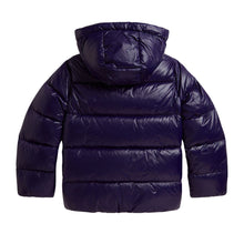Load image into Gallery viewer, PRE ORDER - Girls Navy Glossed Hooded Down Jacket