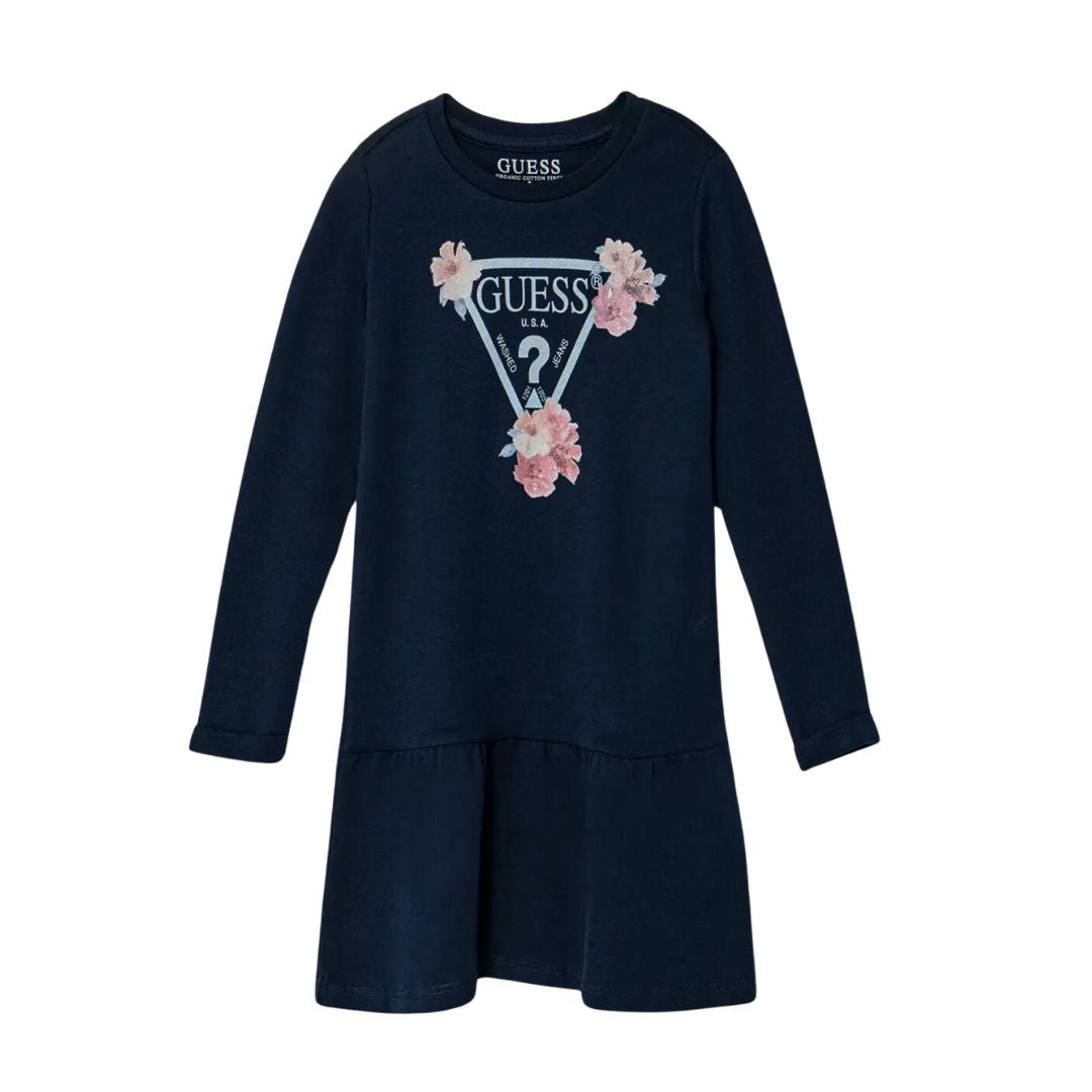 Navy Frill Hem Dress