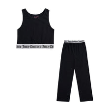 Load image into Gallery viewer, Black Crop Vest Lounge Set