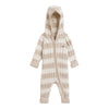 Beige Striped Cable Knit All In One