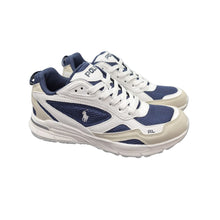 Load image into Gallery viewer, Beige &amp; Navy "Trackster" Trainers