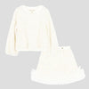 Ivory Boucle Sequin Skirt Set