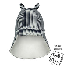 Load image into Gallery viewer, Navy &amp; White Striped Sun Hat