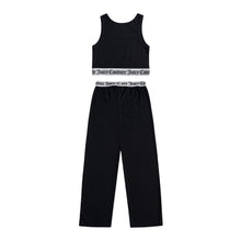 Load image into Gallery viewer, Black Crop Vest Lounge Set