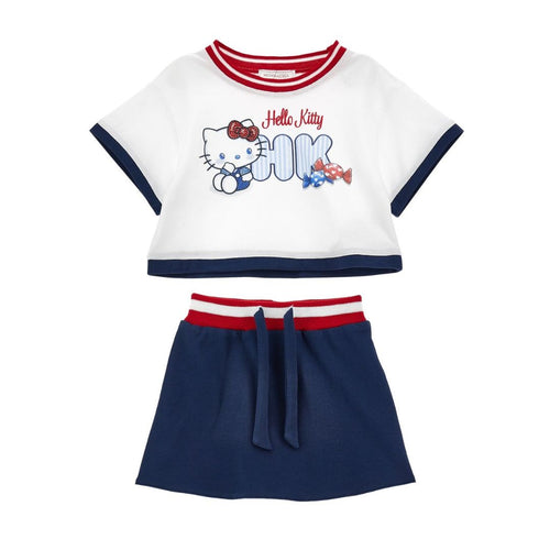 PRE ORDER - Navy & White Hello Kitty Skirt Set