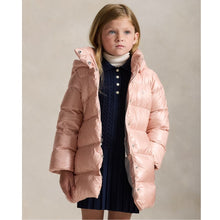 Load image into Gallery viewer, Girls Metallic Pink Hooded Down Coat