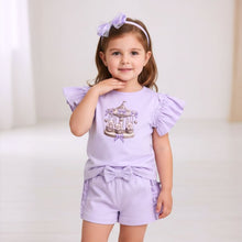 Load image into Gallery viewer, Lilac Teddy Carousel Shorts Set &amp; Headband